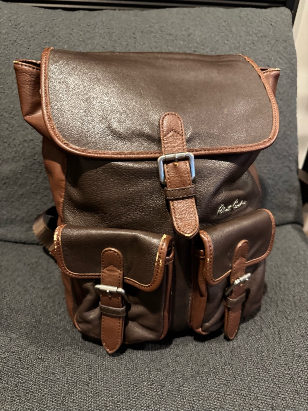 Robert Graham Leather Brown Men’s Backpack - Classic Travel Rucksack